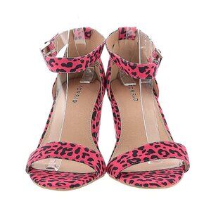 Pink animal print heels, wide fit